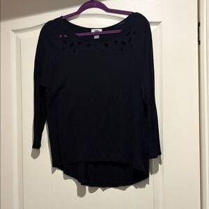 Old Navy Black Long Sleeve Top with Cutout Design